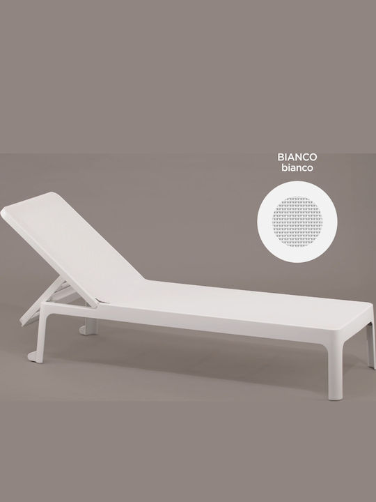 Plastic Garden & Pool Deckchair Plano White 178...