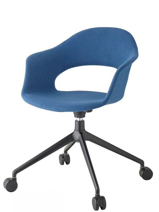 Кресло За Гости Lady B Pop С Колела В Син Цвят 57x65x45см