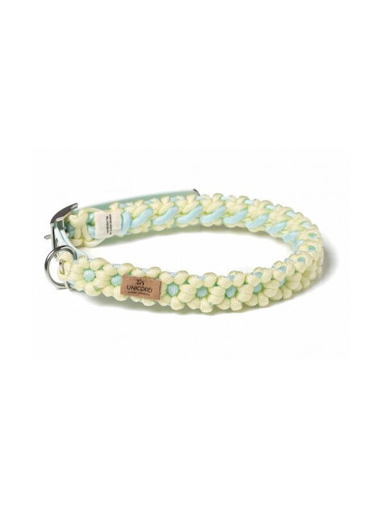 Unicord Handmade Dog Collar Flower Power Pastel Yellow Blue 23-29cm XSmall
