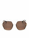 Unisex Sunglasses with Silver Frame and Black Lens