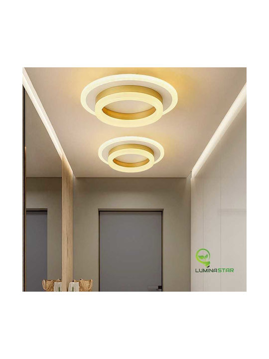 Lightplanet Πλαφονιέρα Οροφής Χρυσή με Ενσωματωμένο LED