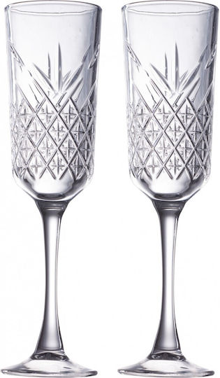 Excellent Houseware Set Pahare De Sampanie Cu Picior Din Sticlă 175ml 2 Bucăți