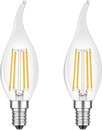 Lightplanet Becuri LED 4W Pentru Bază De Bec E14 Alb Cald 2 Număr Bucăți