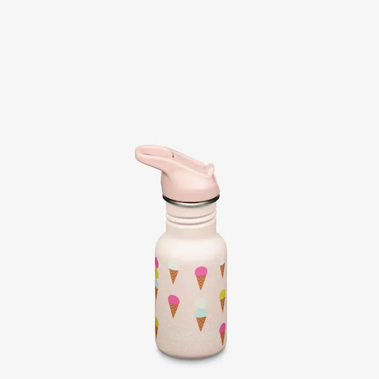 Klean Kanteen Παιδικό Παγούρι Δεινόσαυρος Ανοξείδωτο με Καλαμάκι Γκρι 355ml