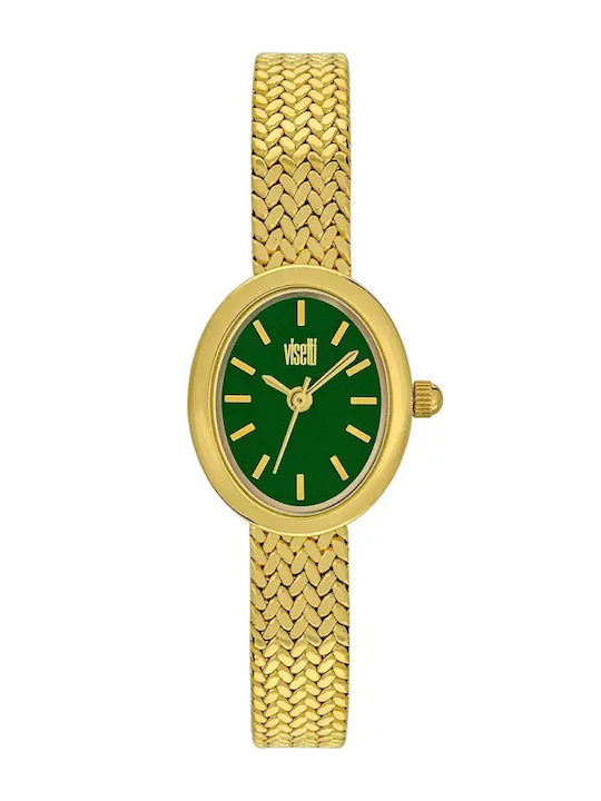 Visetti Damenuhr 18mm Batterie mit Gold Metall-Armband