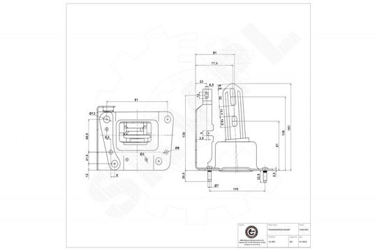 Ляво Монтажно Кронштейн За Скоростна Кутия Citroën C3 I Ii Picasso Ds3 1813f0
