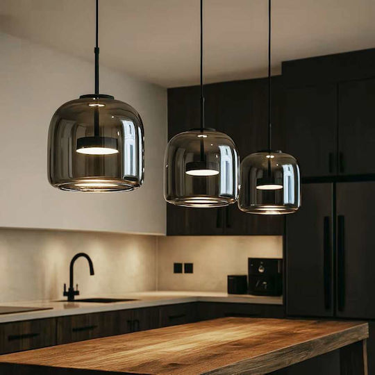 Atman Adjustable Black LED Ceiling Light with Warm to Cool White Light 26x26x23.5cm