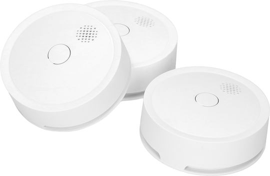 Alecto Set 3 Wireless 433 Mhz 85db Smoke Detectors 10-year Battery En14604 White