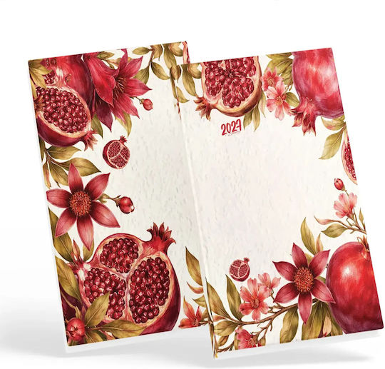 Weekly Pharmacy Pocket Agenda 2027 Flowers & Pomegranate Code M-716-004 100 Pcs