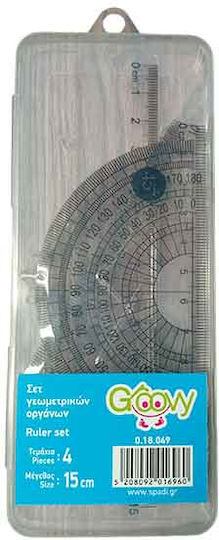 Groovy Set Of Geometric Tools 4 Pieces 15 Cm Case