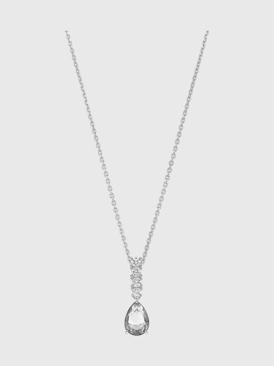Vogue Necklace Talisman from Gold Plated Silver with Blue Zircon