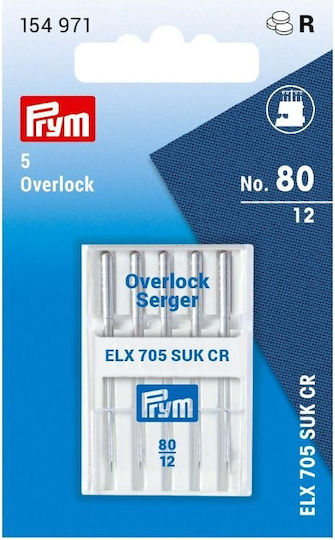 Sewing Machine Needles Set Overlock Machines Elx705 Suk Cf 80 Medium Rounded Tip 5 Pcs Fineness 80 Prym