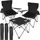 Set Masă Pentru Camping Pliabil 80x54x52cm Negru