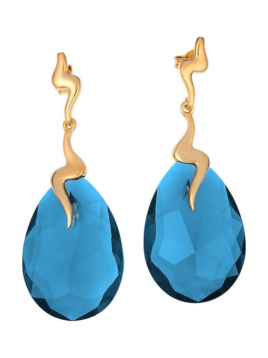Verorama Verorama Ohrringe aus Silber Vergoldet mit Steinen Marineblau