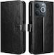 Handyhülle Realme Note 70T Oem Flip Brieftasche Synthetisches Leder Pu Tpu Schwarz Wallet Stand Lanyard