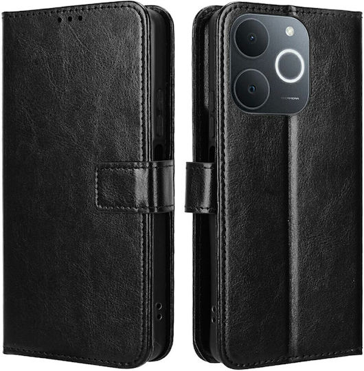 Handyhülle Realme Note 70T Oem Flip Brieftasche Synthetisches Leder Pu Tpu Schwarz Wallet Stand Lanyard