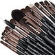 Set 15 Professional Makeup Brushes Sensopro Milano Travel Black + Gift