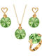 Verorama Set with Necklace Earrings & Ring from Gold Plated Silver with Stones