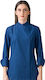 The Uniform Company Kochjacken Weiblich Blau mit 3/4 Ärmel Thai