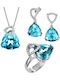 Verorama Set with Necklace Earrings & Ring from Silver with Stones