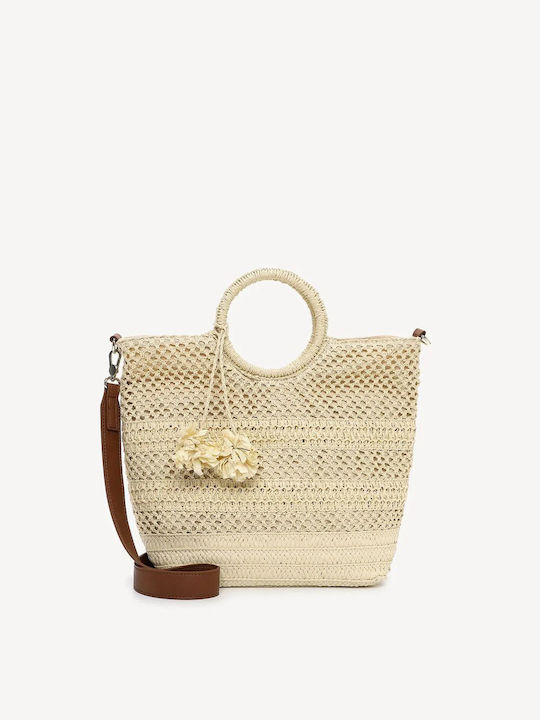 Tamaris Straw Women's Shoulder Bag Beige