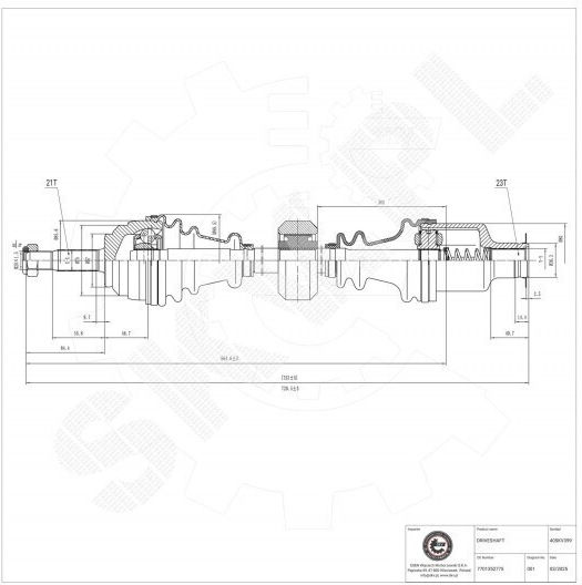 Drive Shaft Renault Clio II Kangoo Thalia I Front Right 7701352775
