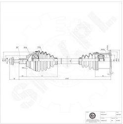 Ημιαξόνιο Μετάδοσης Κίνησης Seat Alhambra Vw Cc Passat Sharan Touran Εμπρός Αριστερό 7n0407761p