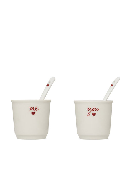 Φλυτζάνια Espresso 100ml + Κουτάλια Σετ 2τμχ S-d Valentine 212103