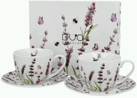 Σετ Φλιτζάνια Πιατάκια Κουτί Duo Classic Lavender 2 Τμχ