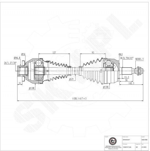 Halimaxónio Kínisis Vw California Multivan Autoteile für das Getriebesystem Vorne Links 7h0407271am