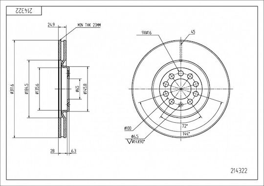 Disc Frână Față Audi S3 1.8i 20v 99 8l0615301