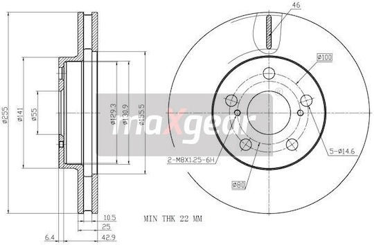 Toyota Brake Disc Front Carina E 92 Prius 09 Di-277