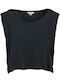 Women's Cotton Sleeveless Black Blouse