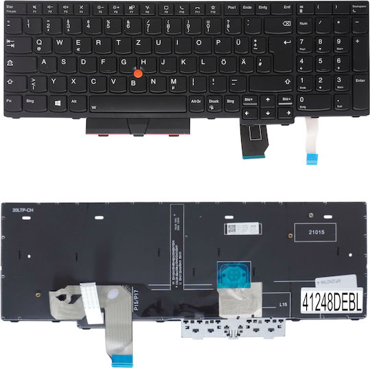 Deutsche Laptop-Tastatur Für Laptop German Laptop-Tastatur Lenovo Thinkpad P15 Gen 1 20su 20st T15g Gen 1 20ur 20us P17 Gen 1 20sn 20sq 5n20z74822 5n20z74884 Pk131k92b12 Mit Hintergrundbeleuchtung Pointer Schwarz Κωδ.41248debl