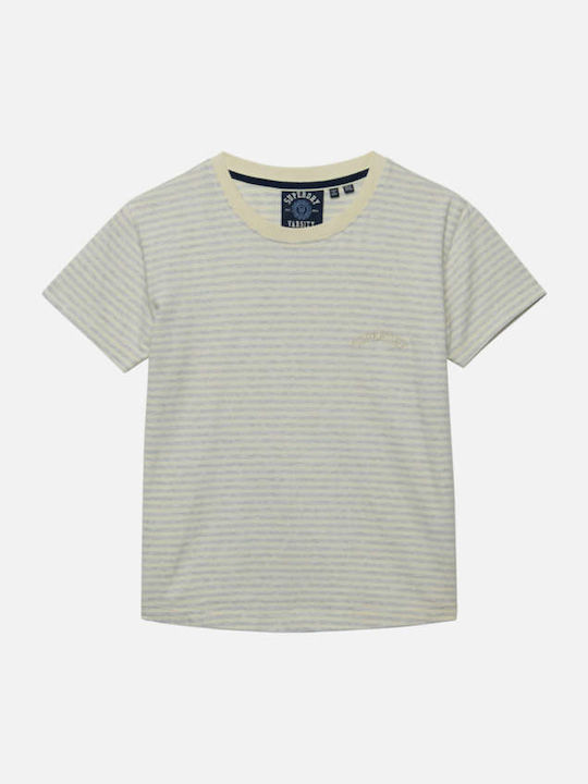 Superdry Essential Logo Tricou Damă Cu Dungi Gri