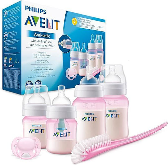 Philips Set Plastic Baby Bottles Avent Anti-colic with Silicone Teat Transparent 4pcs