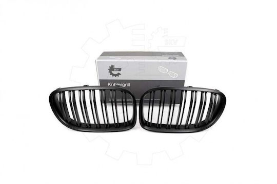 Bmw 7 F01 Radiator Mask Set Left or Right Double Stripe Matte Black 51137203197