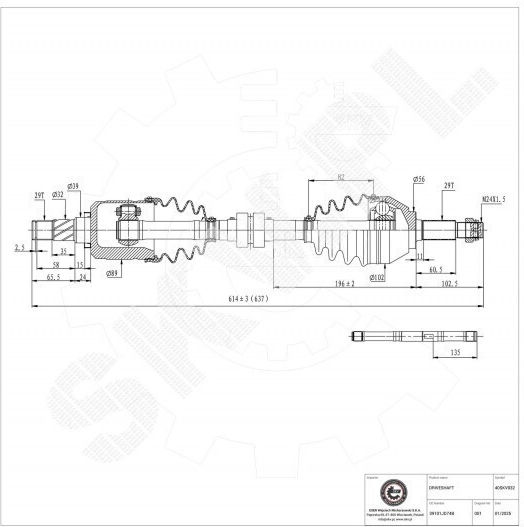 Halbachse Nissan Qashqai X-Trail Renault Koleos Ich Links Vorderseite 39101jd74b