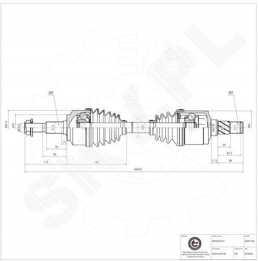 Ημιαξόνιο Jeep Commander Grand Cherokee Iii Εμπρός Αριστερό 052104701ab