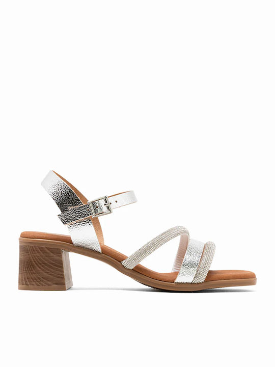 Oh My Sandals Anatomic Leather Sandals Silver