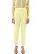 Women's High Rise Fabric Trousers Yellow Pants Twenty-29