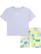 Kinderbekleidungssets mit Sommer Shorts 2 Stück Lila Mädchen Move With Nature