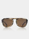 A.Kjaerbede Max Unisex Sunglasses with Horn-Rimmed Frame Striped Horn