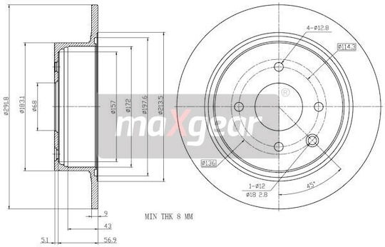 Nissan Brake Disc Back Cube Tiida 1.6-1.8 1.5 Dci 07 08.a715.20