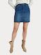 Viktoria Denim High Waist Mini Skirt Isola Night