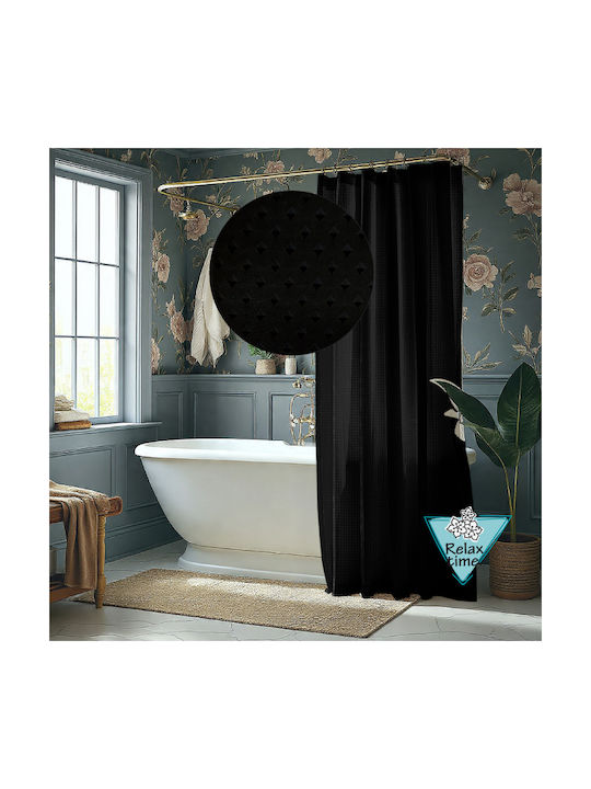 Home Duschvorhang Stoff 180x200cm Schwarze