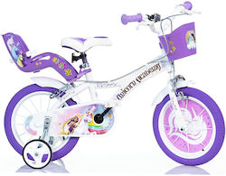 Dino Bikes Unicorn Academy 14 Inch Kids' Bicycle Purple BMX