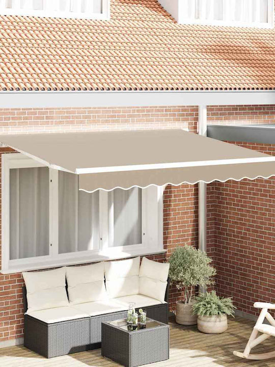 vidaXL Terrace Tent with LEDs Beige 3.5x2m