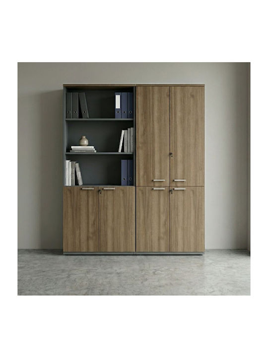 Дървен Шкаф За Офис Venturo Venturo С Ключалка В Антрацит 160x40x200см