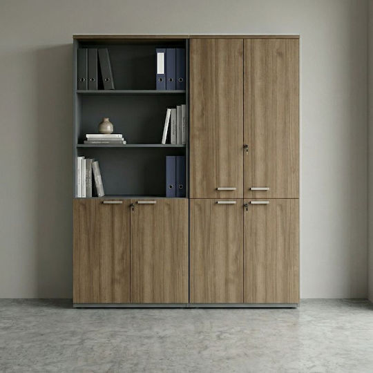 Büroaufbewahrungsschubladen und -schränke Γραφείου Ξύλινη Venturo Venturo mit Schloss Anthrazit 160x40x200cm